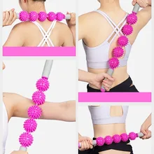 Массажный ролик для йоги, мышц, фитнеса, высокая прочность, для тренажерного зала, для тела, для талии, для спины, расслабляющий спортивный инструмент с 5 точечными шариками, hs