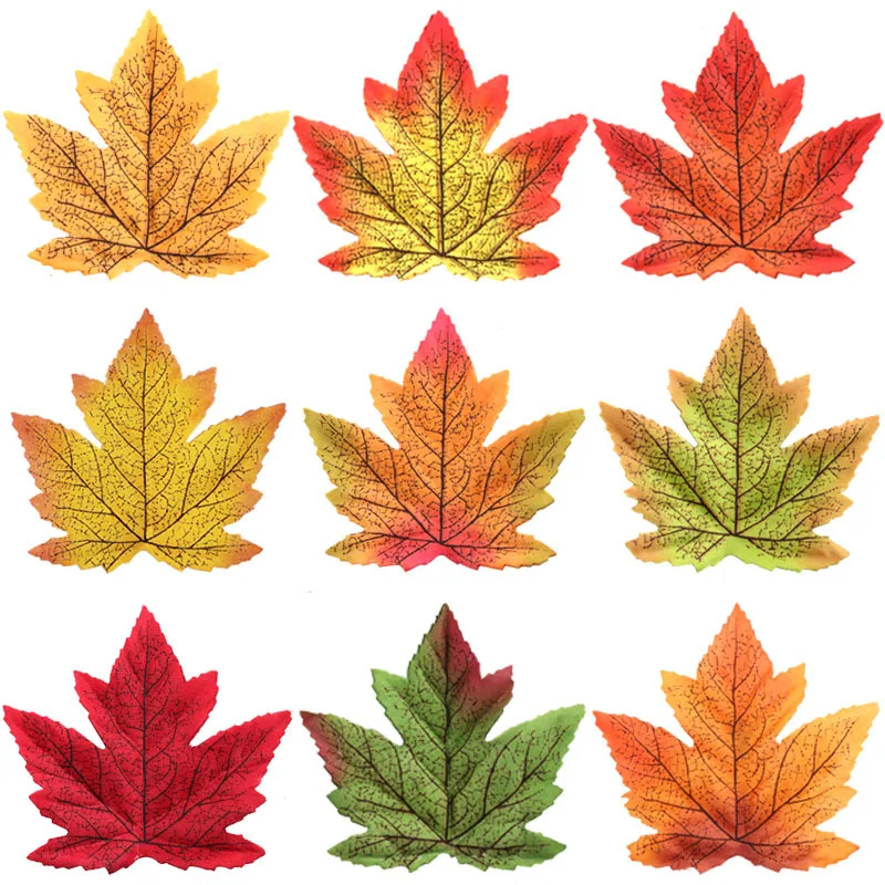 Simulation Maple Leaf Simulated Leaves Red Gold 10cm Single Maple Leaf Wedding Halloween Decoration Maple Leaf