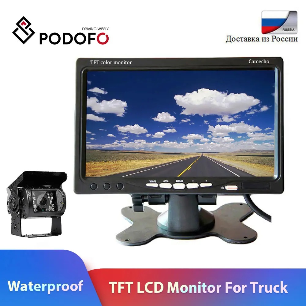 Podofo 12V 24V автомобильный комплект беспроводной камеры заднего вида + 7 &quotTFT ЖК