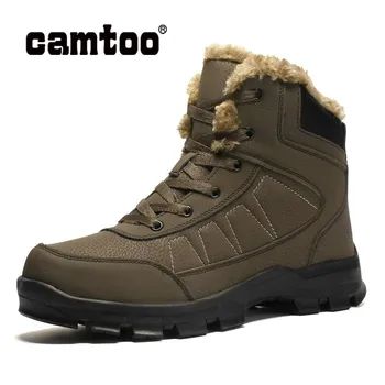 

New Super Warm Men Boots Platform Snow Boots for Men Thick Plush Waterproof Slip-resistant Winter Shoes Rubber Sole Size 39-47