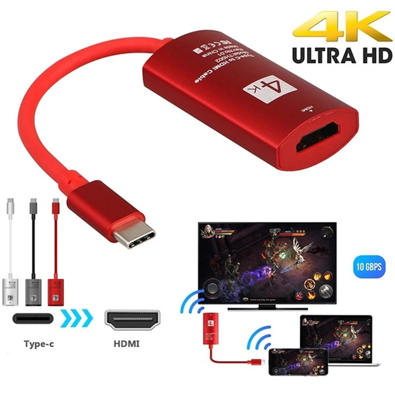 Type C USB-C-3,1 usb-хаб HDMI Thunderbolt 3 адаптер для MacBook samsung Galaxy S9 huawei P20 mate 20 Pro ТВ дисплей