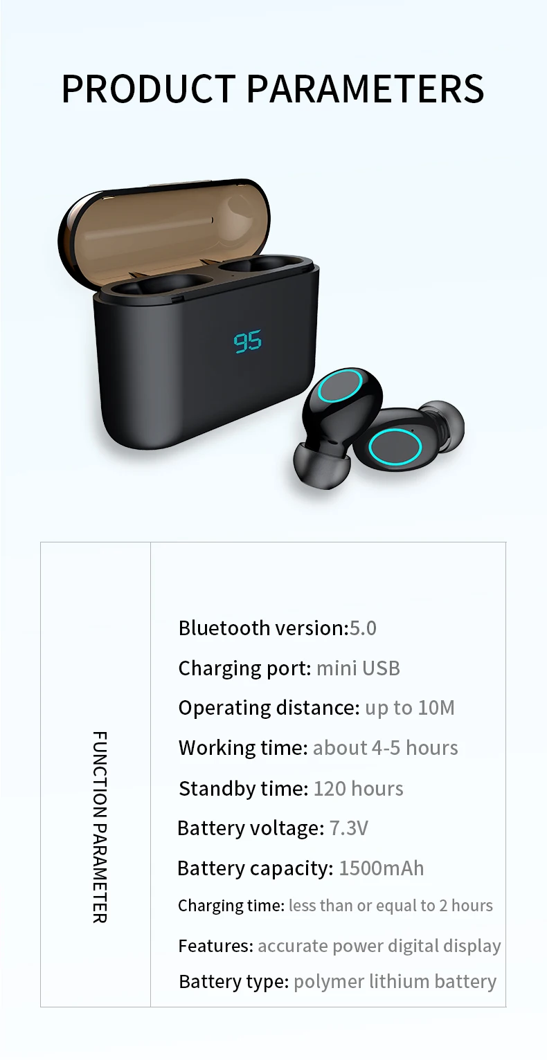 HBQ TWS Bluetooth наушники с сенсорным управлением мини-наушник с микрофоном светодиодный дисплей с зарядным устройством Беспроводная 3D стерео гарнитура для воспроизведения музыки