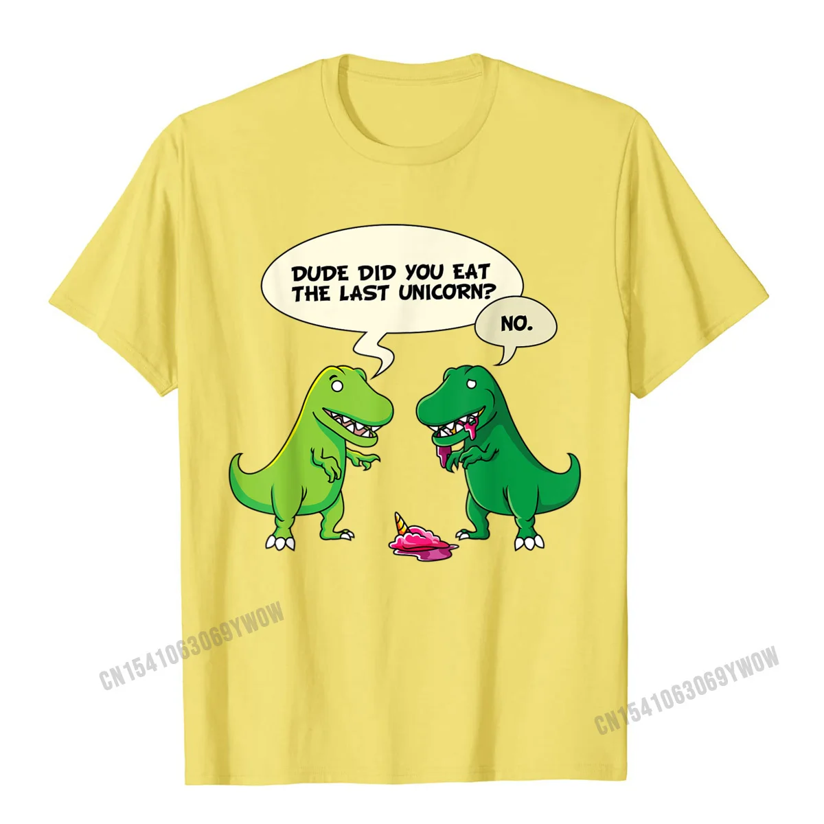 Normal Dominant 3D Printed Tops Shirt Crew Neck Autumn Pure Cotton Short Sleeve T-Shirt for Students Casual Tops T Shirt Dude Did You Eat The Last Unicorn Shirt Dinosaur For Kids__718 yellow