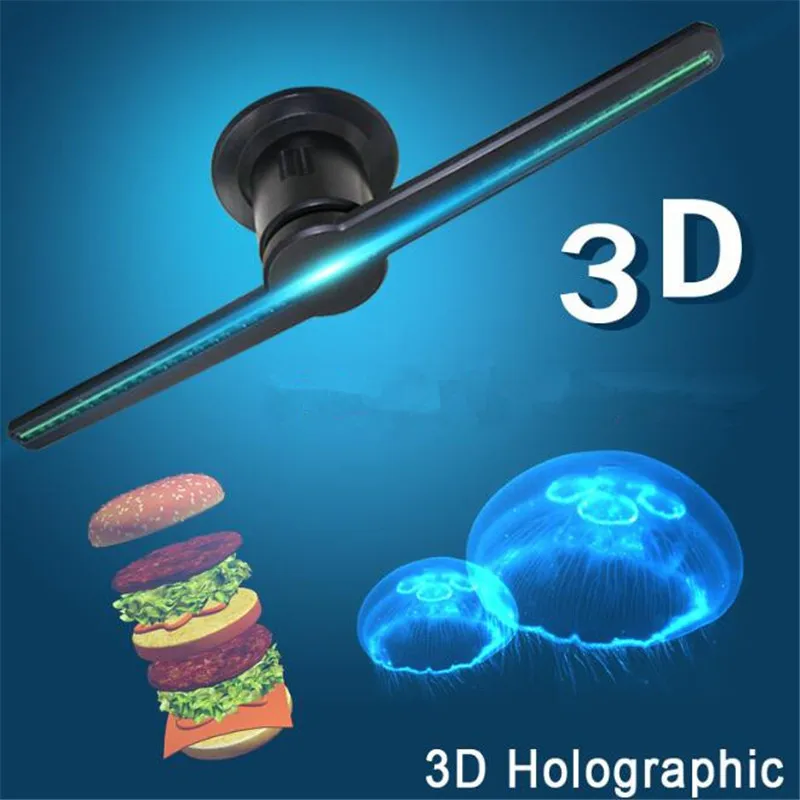 

3D Hologram Projector Light AC 100-240V Plug-in Advertising Display LED Fan Holographic Imaging Lamp 3D Remote Hologram Player