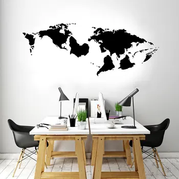 

Creative Whale Design World Map Wall Sticker Earth Globe Map Ocean Home Decor Living Room Bedroom Office Decal Stuido Mural A524