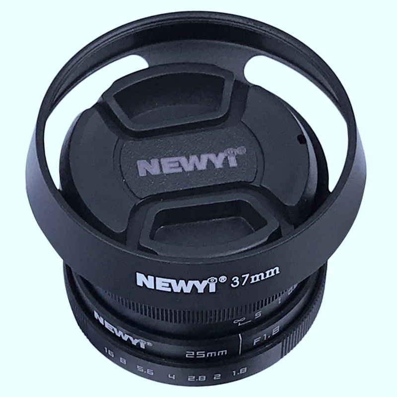 FFYY-Newyi 25 мм F/1,8 Cctv Мини объектив для всех 1 крепление зеркальной камеры и Бленда адаптер 7 в 1 комплект