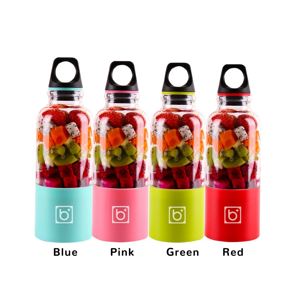 

500ml 4 Blade Electric Portable Juicer Cup USB Rechargeable Mini Food Processor Juicer Smoothie Maker Machine