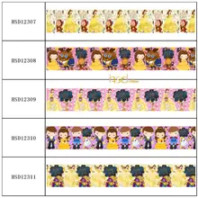 HSDCraft 22 мм 25 мм 38 мм 50 мм 75 мм пользовательские принцесса Живопись Дизайн HT Grosgrain ленты 10 ярдов/рулон