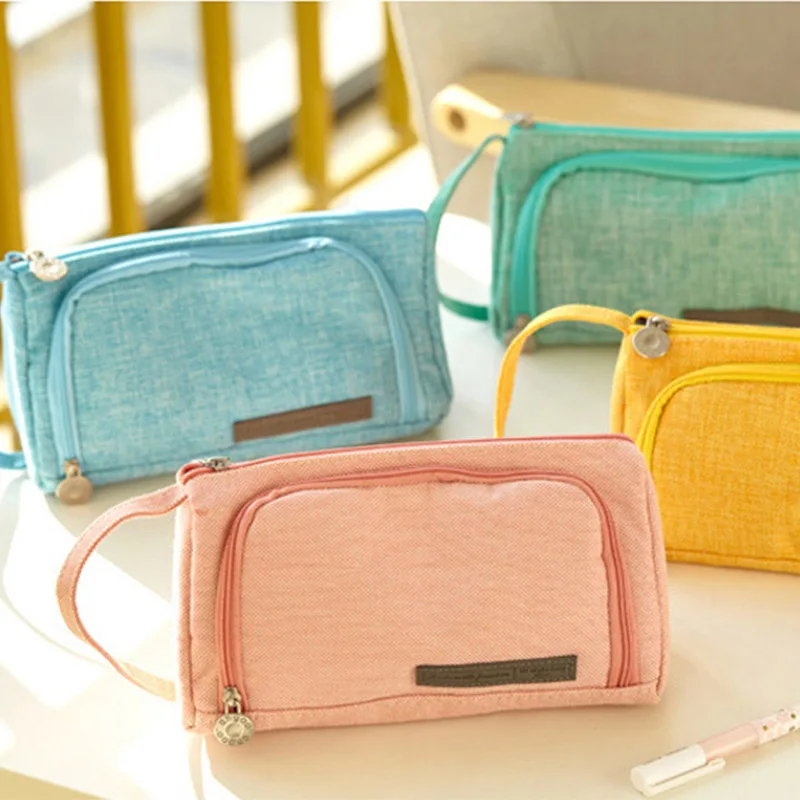 

Large Capacity Pencil Case Simple Student Canvas Small Fresh Stationery Bag Personality Creative Multi-function Pencil Case