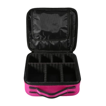 

ABDB-Professional Travel Makeup Bag Train Cases Organizer Cosmetic Case Portable Makeup Artist Storage Bag - Rose Red