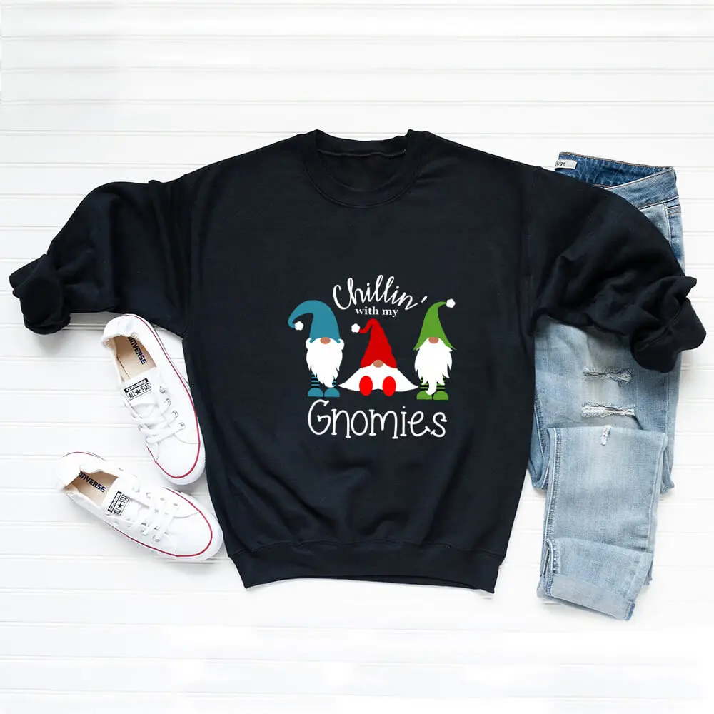 

Рождественские толстовки My Gnomies с цветным принтом из 100% хлопка, Новое поступление, топы с длинным рукавом, Рождественский праздничный подарок, Прямая поставка
