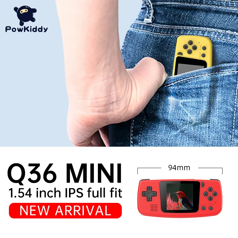 POWKIDDY NEW Q36 Mini 1.5 Inch Ips Screen Open Source Handheld Game players Keychain Mini Console Children's Gifts