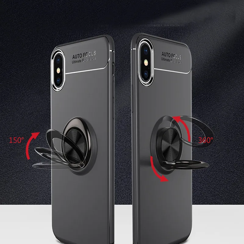 Для Apple iPhone 7 Plus Чехол I Phone 8 Plus Xs Max Capa 6s Xr чехол для телефона Iphonex Роскошная адсорбция с кольцом Fiunger
