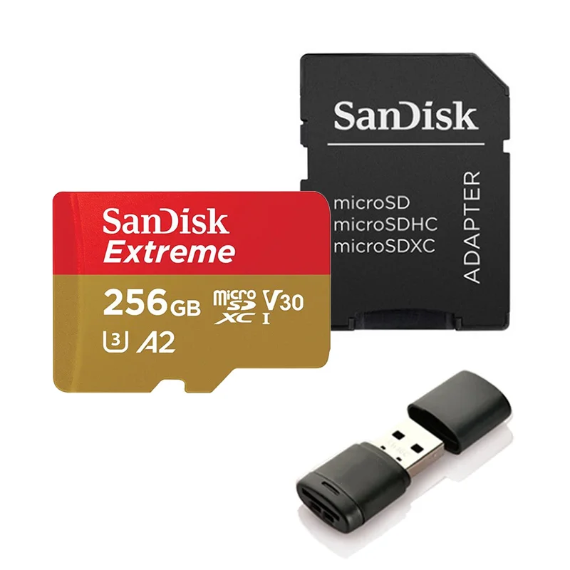 SQXA1-256G-C286 Карта памяти SanDisk Extreme/Ultra Micro SD 128 ГБ 32 ГБ 64 Гб 256 Гб 400 Гб 32 64 128 Гб Micro SD карта SD/TF Flash MicroSD U1/U3 4K - Емкость: SQXA1-256G-C286