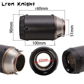 

For KAWASAKI NINJA 250 300 400 650 1000 ER-6N ER-6F Versys 650 1000 KLE650 Motorcycle Exhaust 51mm Pipe carbon fiber exhaust