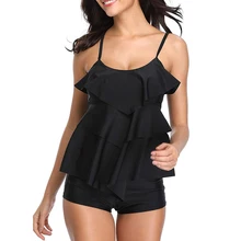 Фиолетовый танкини купальник размера плюс купальник для женщин винтажный купальный костюм с пуш-ап 5XL синий черный пляжная одежда женский бикини