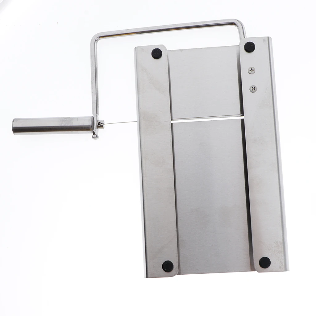 Stainless Steel Soap Cutter Cutting Tools Rectangle Loaf Mould with Wire Slicer for Craft Soap Making, Silver