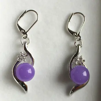 

New! 2014 nice 10mm purple jades bread earring