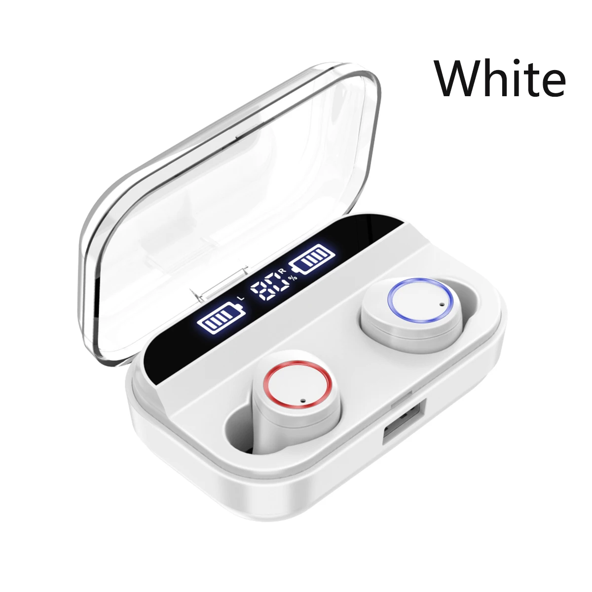 Беспроводная bluetooth-гарнитура X11 TWS 5,0 с сенсорным управлением дисплей питания с 3500 мАч мобильным питанием в ухо с зарядным отсеком - Цвет: White  X11