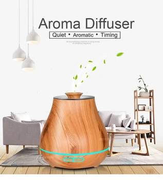 

Aroma Essential Oil Diffuser Ultrasonic Air Humidifier with Wood Grain electric LED Lights aroma diffuser for home