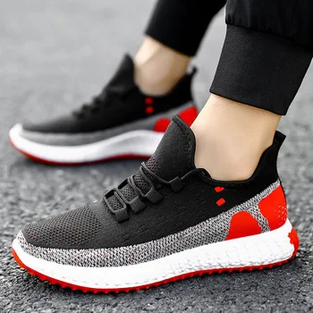 

Summer Men Sneakers Spring Flying Woven Sports Shoes Men Flats Breathable Comfortable Light Outdoor Running Shoes Walking Jogger