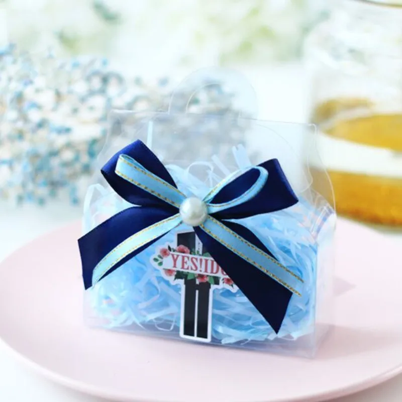 Стиль DIY 10 шт 10x11x3,5 см Спасибо Европейская оригинальная сумочка коробка красивая прозрачная коробка Индивидуальные свадебные предметы снабжения коробка