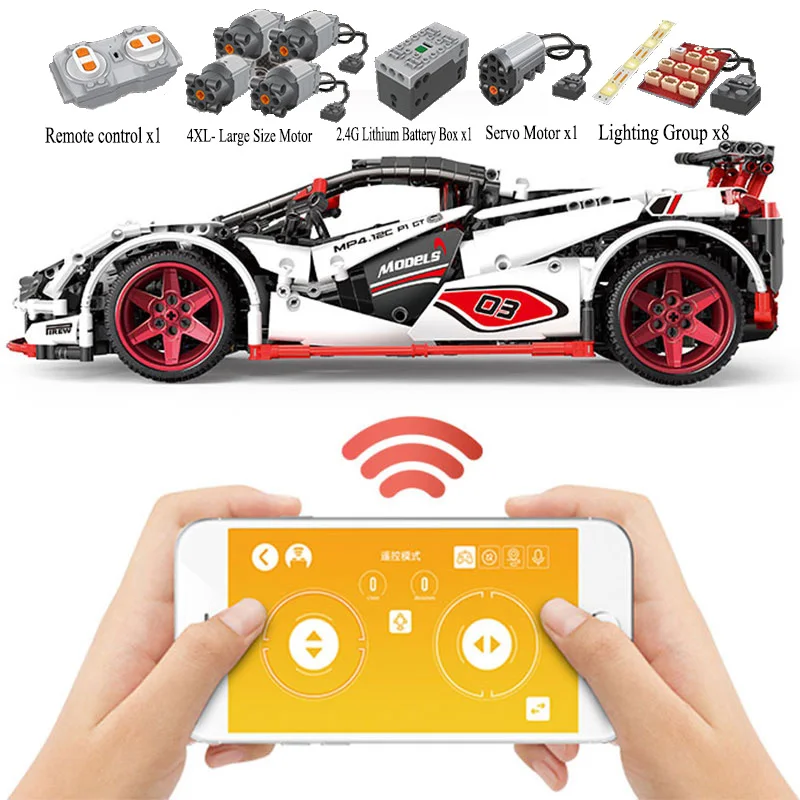 

13067 Technic 20087 McLaren P1 Hypercar 1:8 Racing Car Building Blocks Bricks Compatible MOC-16915 Toys For Children