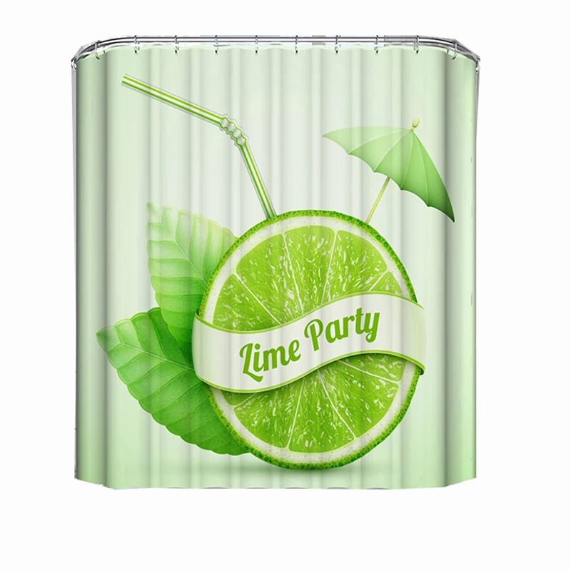 

Green lemon shower curtain bathroom tub curtain drop shipping polyester curtain shower