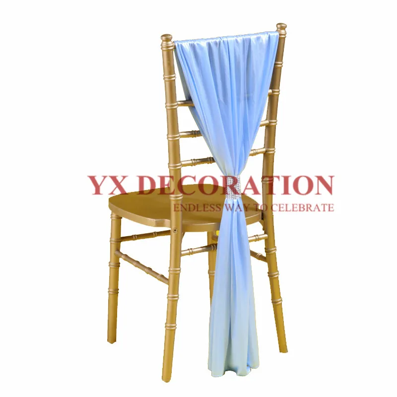 Дизайн 70x140 см ледяной шелк Chiavari Крышка для стула Крышка для украшения свадебного банкета - Цвет: sky blue
