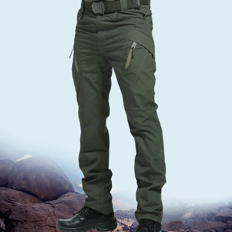 Elastic Military Pants Men Trousers Many Pockets Men Casual Pants Cargo  Pants