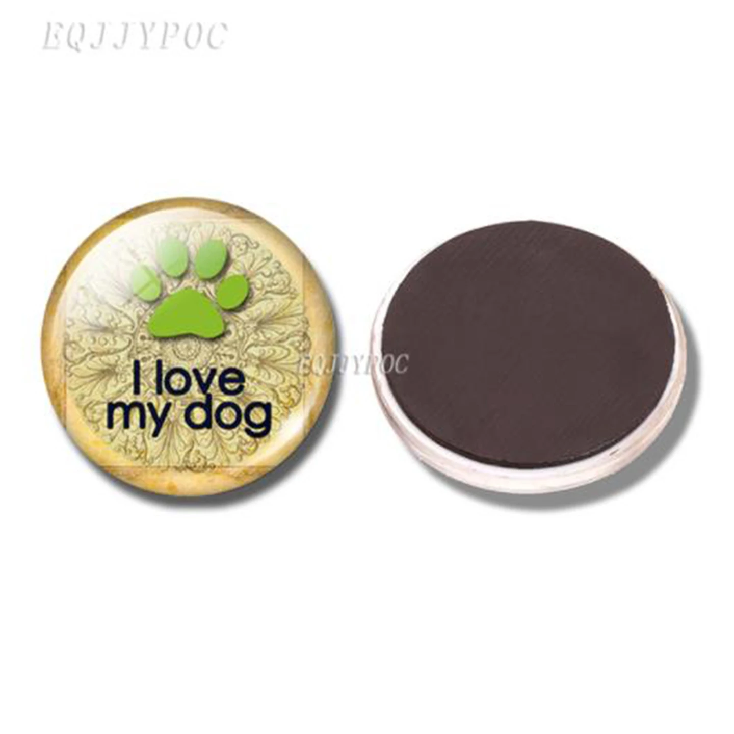 Dog Paw 30 MM Fridge Magnet Cute Pet Puppy Dog Animal Glass Dome Refrigerator Magnets Stickers Decor Message Board Home Decor