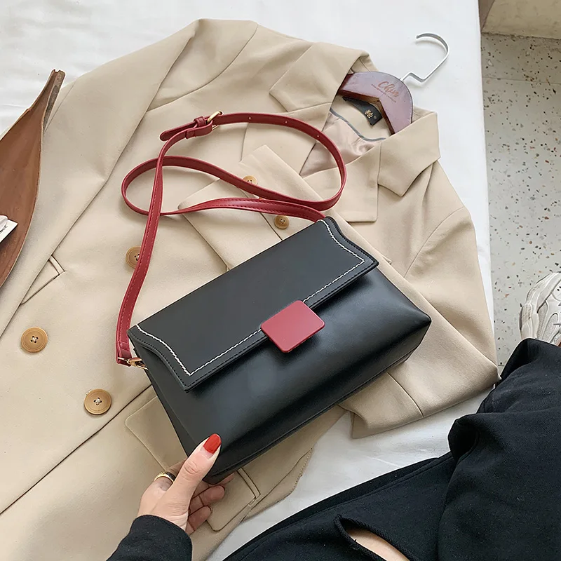 

2020 winter new female bag fashion shoulder bag retro female bag solid color messenger bag luxury female bag mobile phone bag