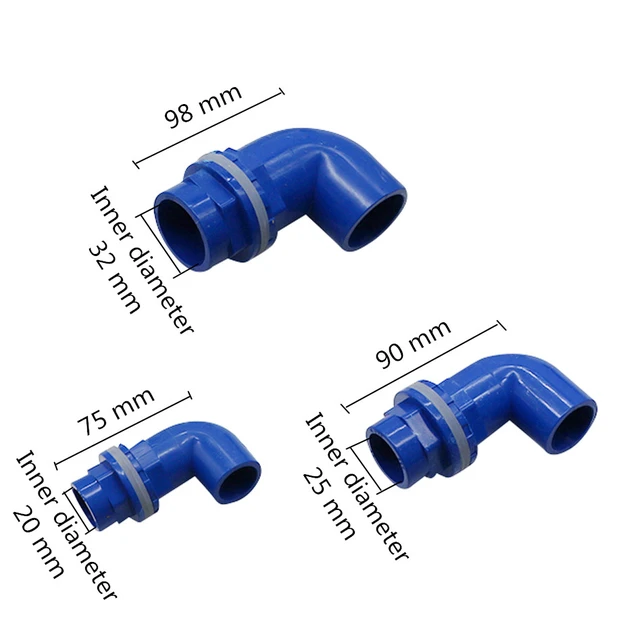 Blue PVC Pipe Fittings PVC Elbow Connector Connector Inner Diameter  20/25/32mm Plastic Joint Water Pipe Parts Irrigation Adapter - AliExpress