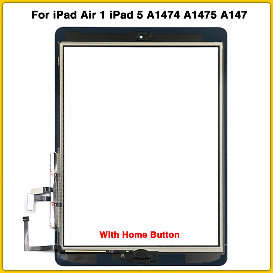 Для iPad5 сенсорный экран для iPad Air 1 iPad 5 A1474 A1475 A147 Сенсорная панель дигитайзер передняя стеклянная линза с кнопкой Home