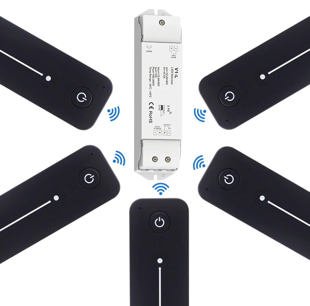 Dimmer LED 12V 24V 15A Einfarbig Touch Dimmer Fernbedienung Schalter 2,4G RF Smart Wifi Drahtlose PWM LED Streifen Licht Fernbedienung Dimer V1-L – Detail 5