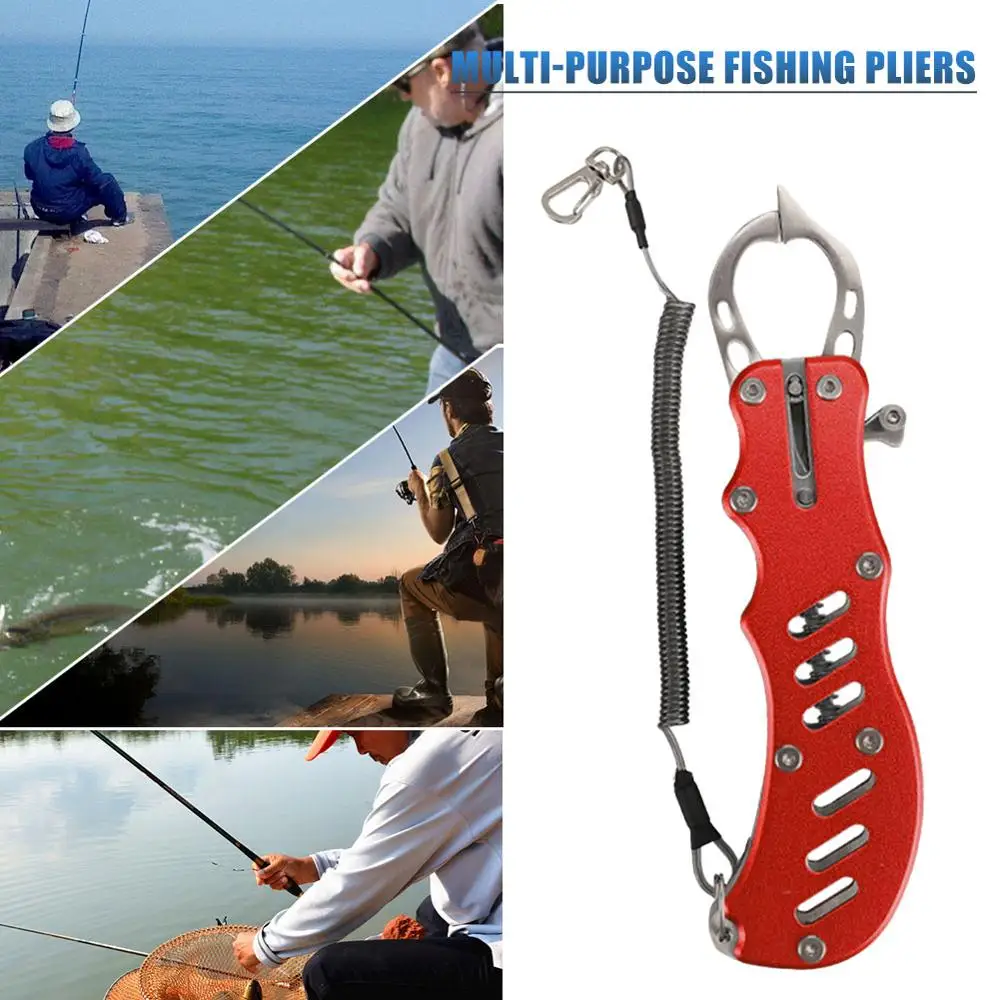 

Stainless Steel Fish Grip Fishing Lure Pincer Scissor Cutter Hook Tackle Tool Fish Gripper Plier set 17 * 4.7 * 2cm