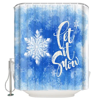 

Waterproof Polyester Fabric Shower Curtain Snow Cold Weather Shower Curtain