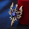 New Vintage Metal Dragon Sword Brooch Pin Animal Rhinestone Lapel Pins Men's Suit Shirt Badge Corsage Jewelry Accessories ► Photo 3/6