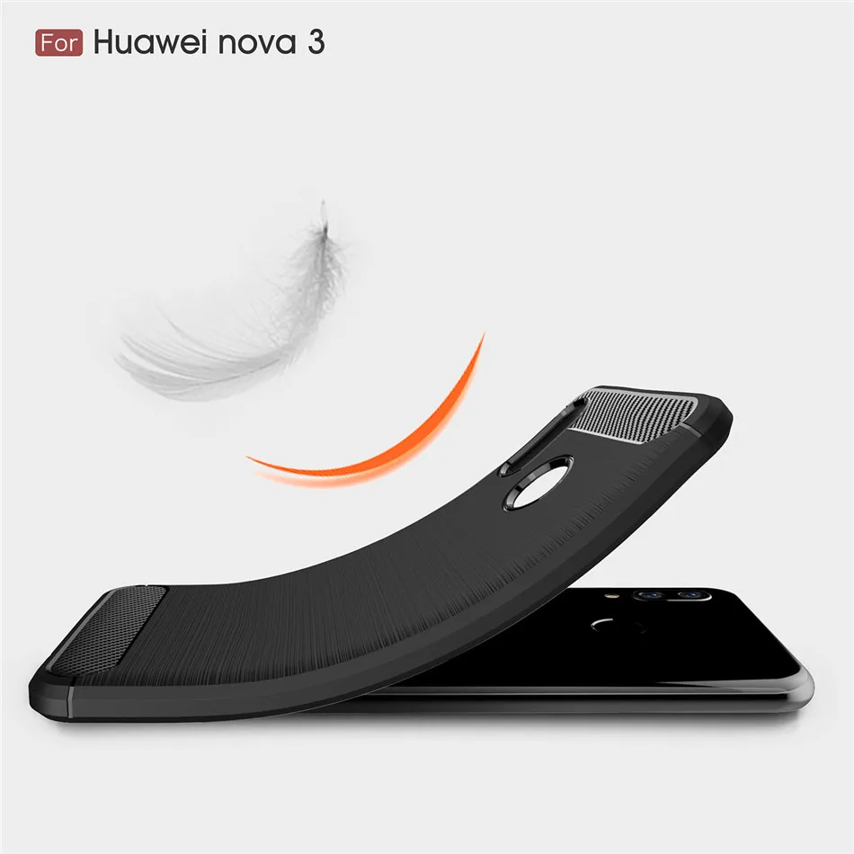 Силиконовый чехол для huawei Nova 3 3i Nova 3E, ударопрочный, из углеродного волокна, мягкий чехол для телефона из ТПУ, чехол для huawei Nova 3i