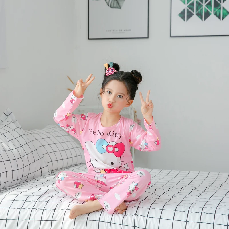 Одежда для сна детский пижамный комплект для детей; домашняя одежда для детей; сезон весна-осень Домашняя одежда с длинными рукавами и рисунком для мальчиков; милый домашний костюм для девочек - Цвет: mofamao