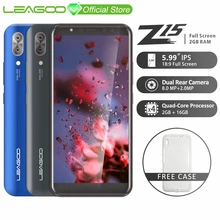 LEAGOO Z15, мобильный телефон, 5,99 дюймов, 18:9, полный экран, 2 Гб ОЗУ, 16 Гб ПЗУ, двойная камера заднего вида, 3000 мАч, Android MT6580M, четырехъядерный, 3g смартфон LEAGOO Z15, мобильный телефон, 5,99 дюймов, 18:9, полный экран, 2 Гб ОЗУ, 16 Гб ПЗУ, двойная камера заднего вида, 3000 мАч, Android MT6580M, четырехъядерный, 3g смартфон