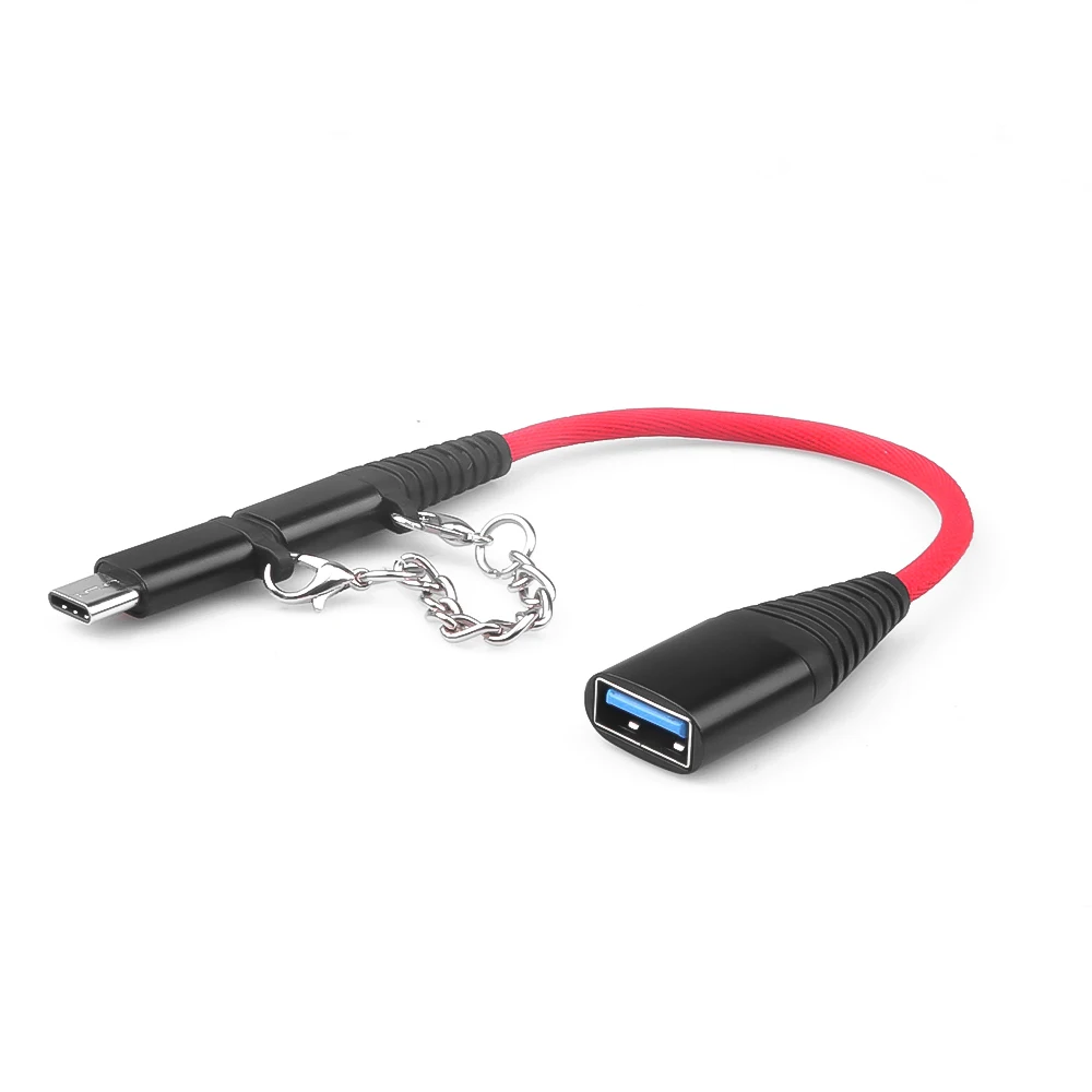 2 в 1 type-C Male+ Micro USB Male To USB 2,0 Female OTG Кабель-адаптер провод адаптер для Android Phone Быстрый кабель для передачи данных