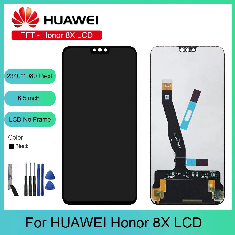 

6.5" For 1080*2340 Huawei Honor 8X LCD Display+Touch Screen LCD Digitizer Glass Panel Replacement Repair Parts+Free Tools