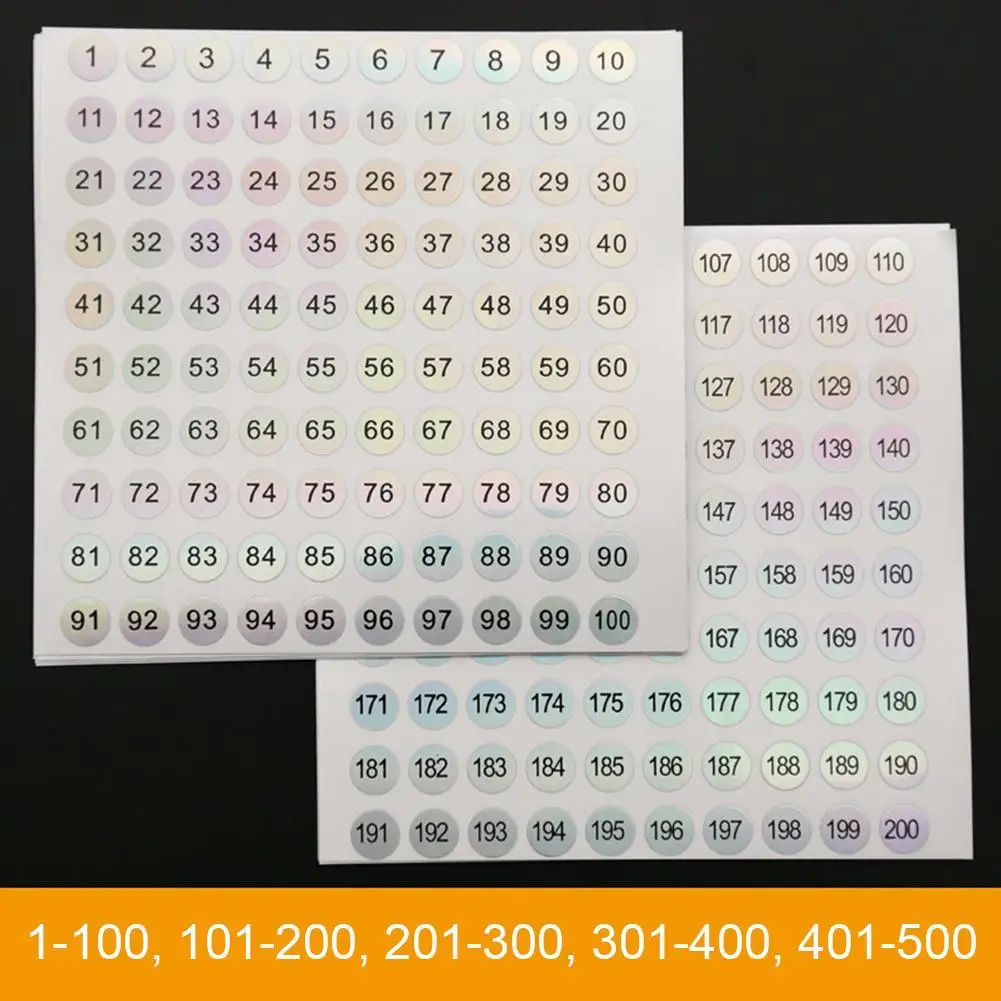 1-500 Waterproof Label Self-adhesive Number Sticker Nail Polish Tableware Scrapbooking DIY Craft Label Stickers Tags