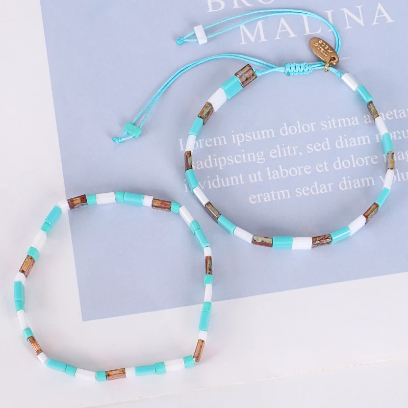 Богемные браслеты ручной работы для женщин MIYUKI Tila бусины браслет Boho красочные Pulseira Mujer регулируемые ювелирные изделия модный подарок