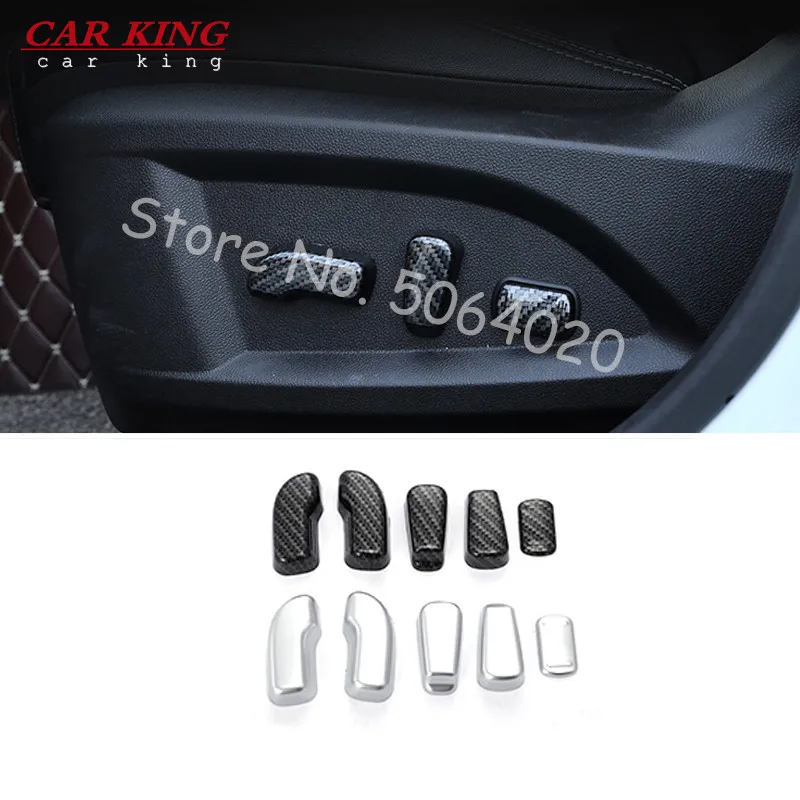 

For Nissan Navara 2017 2018 2019 2020 seat adjustment knob button switch trim parts 5pcs Car body Cover ABS Matte/Carbon fibre