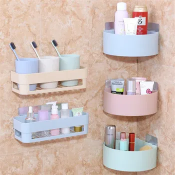 

Mrosaa Hot Bathroom Shelves Wall Corner Shelf Sticker Kitchen Seasoning Storage Rack Shampoo Towel Holder Draining Organizer