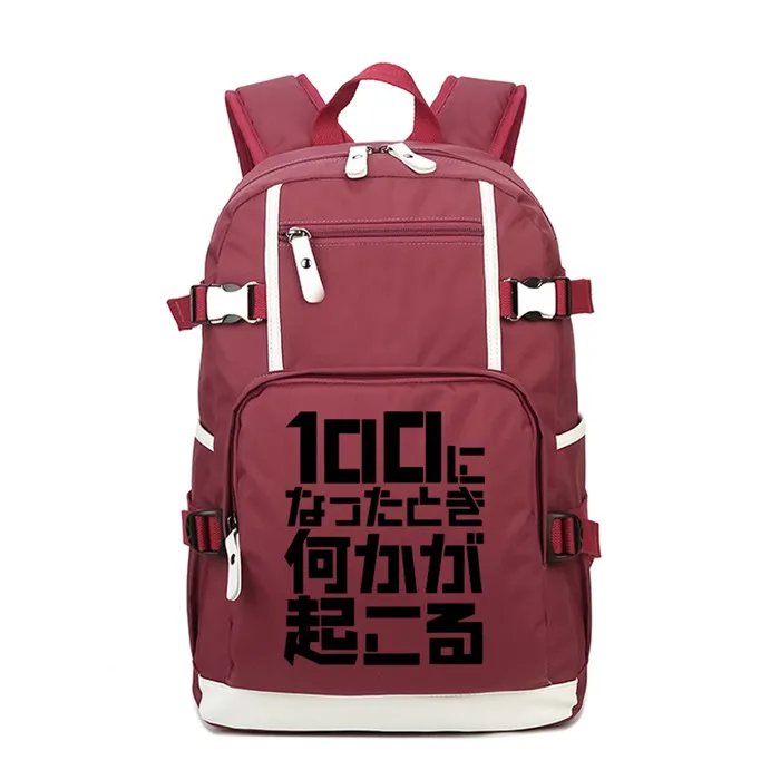 Мультфильм толпа Psycho 100 рюкзак школьный книги сумка Повседневная Подростковая Студенческая книга путешествия ноутбук Девушки Мальчики сумки - Цвет: Style 18
