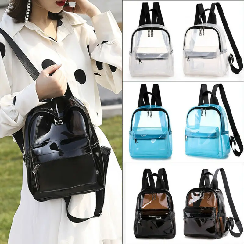 

Fashion Clear Women Backpack Transparent Mini Cute Backpack Travel School Backpack Student Bag For Girls Child Mochila