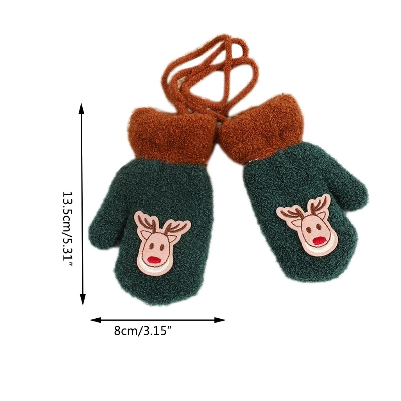 Plush Warm Gloves Elk Toddler Winter Gloves Soft Cartoon Full Finger Lined Fluffy Warm Glove Christmas Mittens G99C